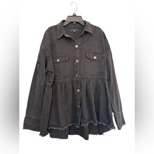 Fate brand black denim jacket size Small